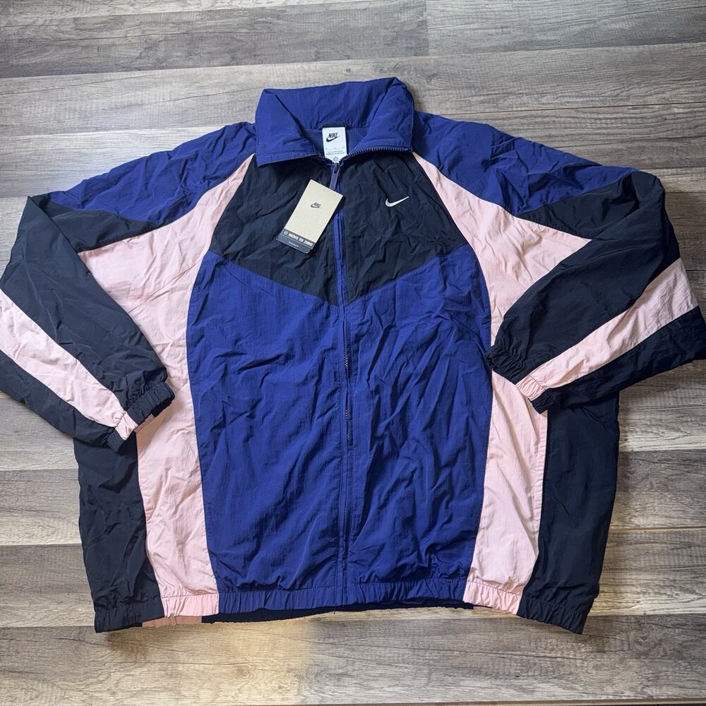 Nike Sportswear Women's Oversized Track Jacket HV4029-410 Xl Pink/blue NWT